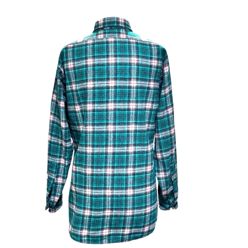 Pendleton Men’s Medium Wool Turquoise Green and Blue Plaid Shirt - Picture 4 of 8